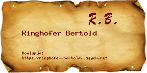 Ringhofer Bertold névjegykártya